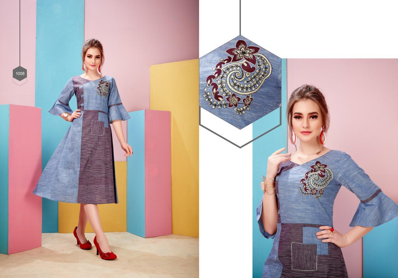 Beliza By Kaamiri 1001 To 1008 Series Beautiful Stylish Colorful Fancy Party Wear & Ethnic Wear & Ready To Wear Hand Woven South Cotton Kurtis At Wholesale Price