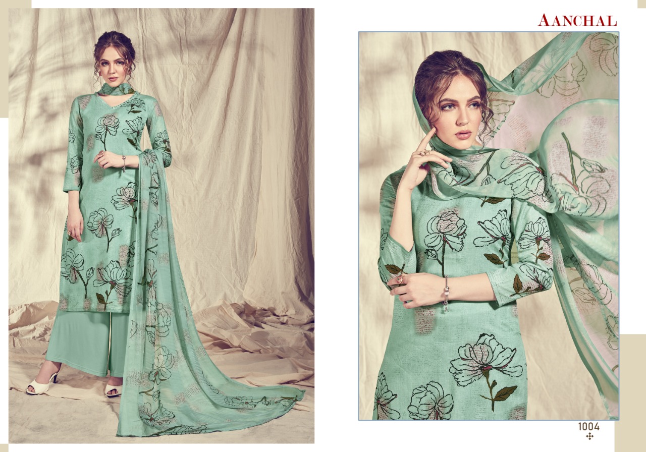 Bella By Aanchal Creation 1001 To 1008 Series Beautiful Stylish Designer Printed And Embroidered Party Wear Occasional Wear Cambric Cotton Printed Dresses At Wholesale Price