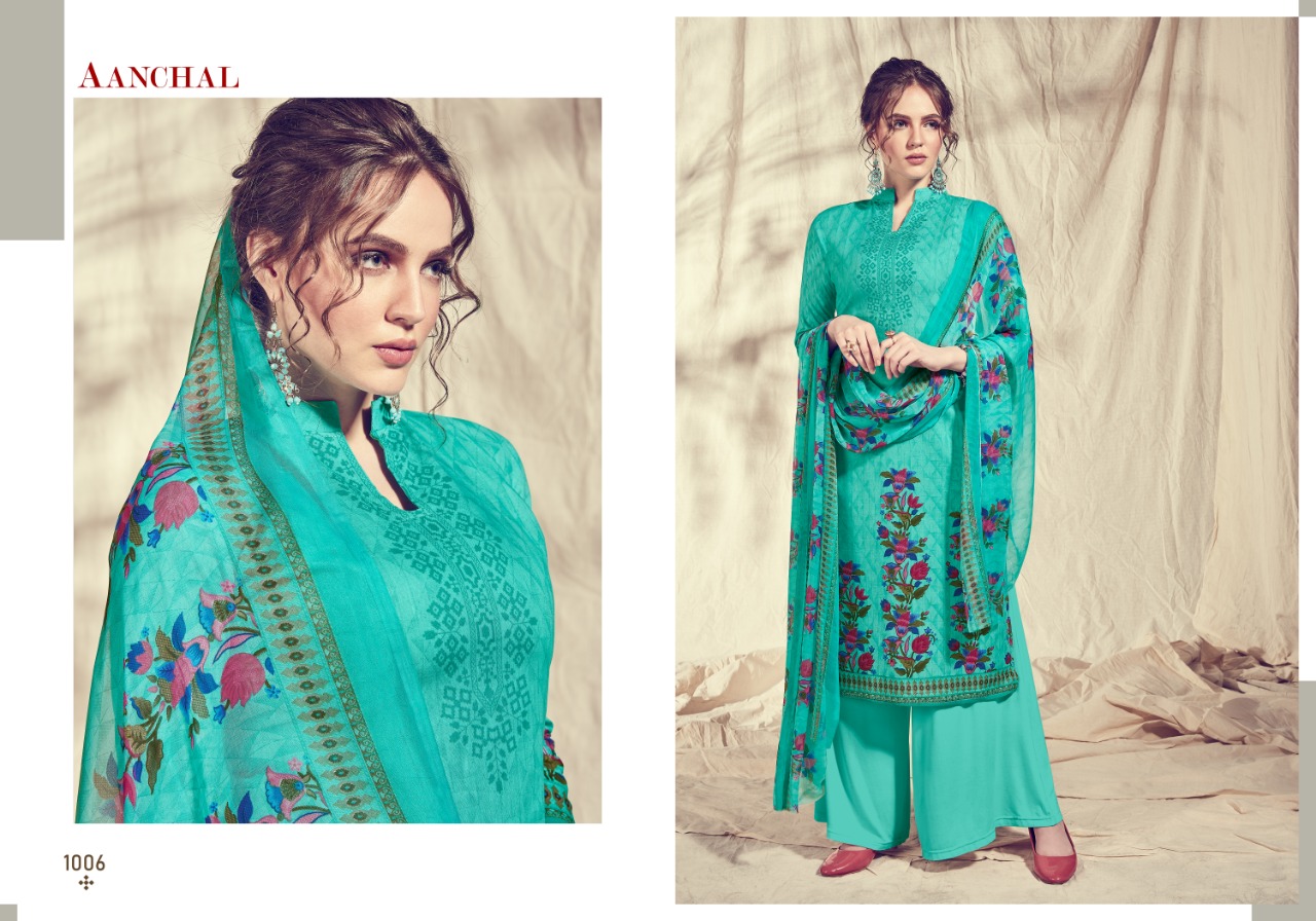 Bella By Aanchal Creation 1001 To 1008 Series Beautiful Stylish Designer Printed And Embroidered Party Wear Occasional Wear Cambric Cotton Printed Dresses At Wholesale Price