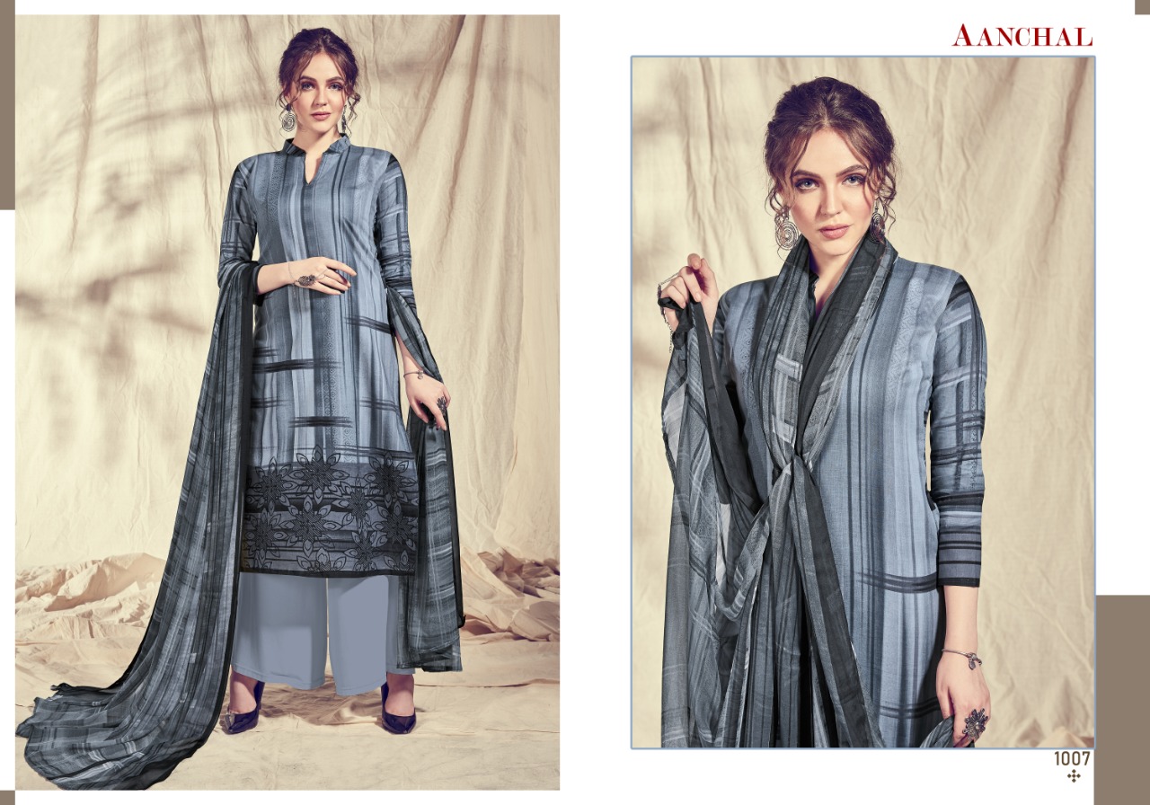 Bella By Aanchal Creation 1001 To 1008 Series Beautiful Stylish Designer Printed And Embroidered Party Wear Occasional Wear Cambric Cotton Printed Dresses At Wholesale Price