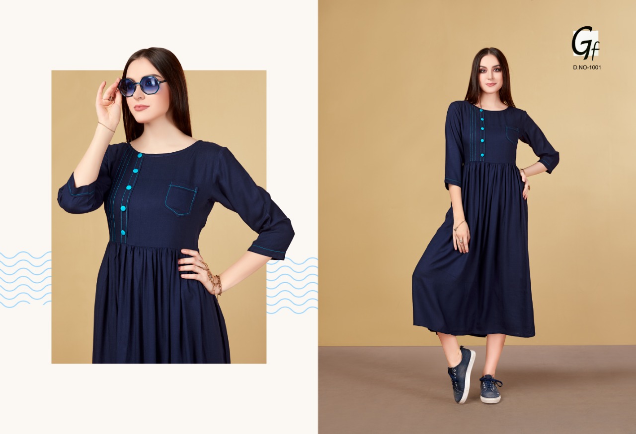 Bella By Ganesh Fashion 1001 To 1006 Series Beautiful Stylish Fancy Colorful Casual Wear & Ethnic Wear & Ready To Wear Rayon Printed Kurtis At Wholesale Price