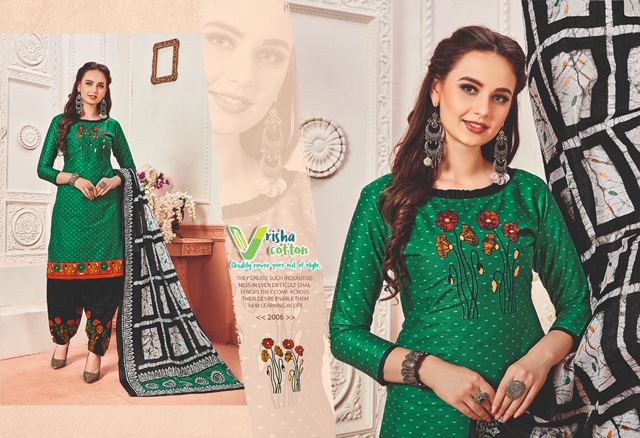 Belliza Vol-2 By Vrisha Cotton 2001 To 2010 Series Designer Patiyala Suits Collection Beautiful Stylish Fancy Colorful Party Wear & Ethnic Wear Cotton Printed Dresses At Wholesale Price