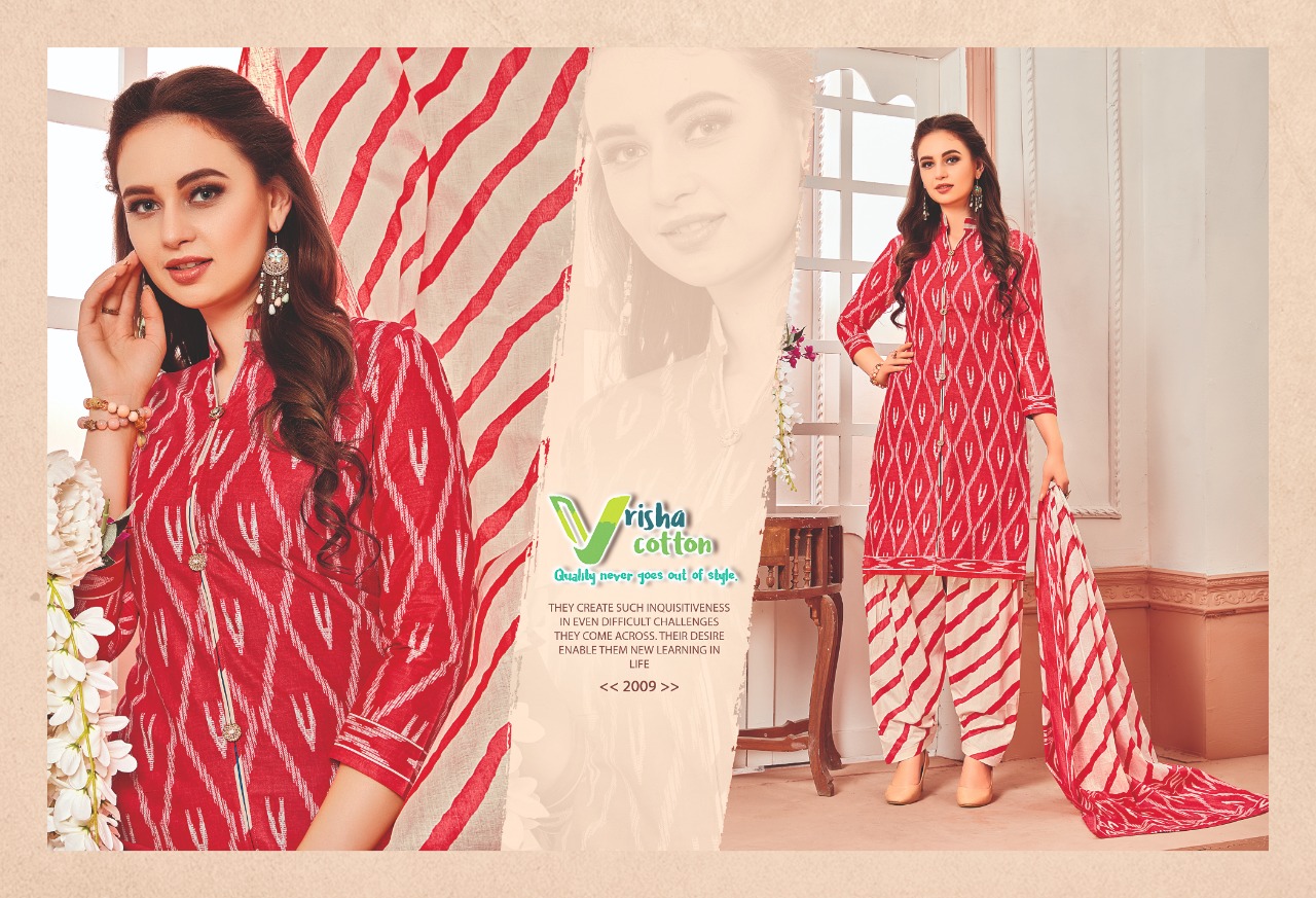 Belliza Vol-2 By Vrisha Cotton 2001 To 2010 Series Designer Patiyala Suits Collection Beautiful Stylish Fancy Colorful Party Wear & Ethnic Wear Cotton Printed Dresses At Wholesale Price