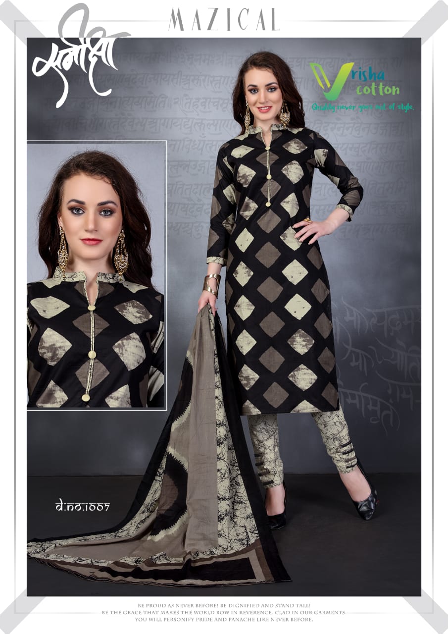 Belliza Vol-1 By Vrisha Cottton 1001 To 1010 Series Beautiful Pakistani Suits Stylish Fancy Colorful Party Wear & Ethnic Wear Cotton Printed Dresses At Wholesale Price