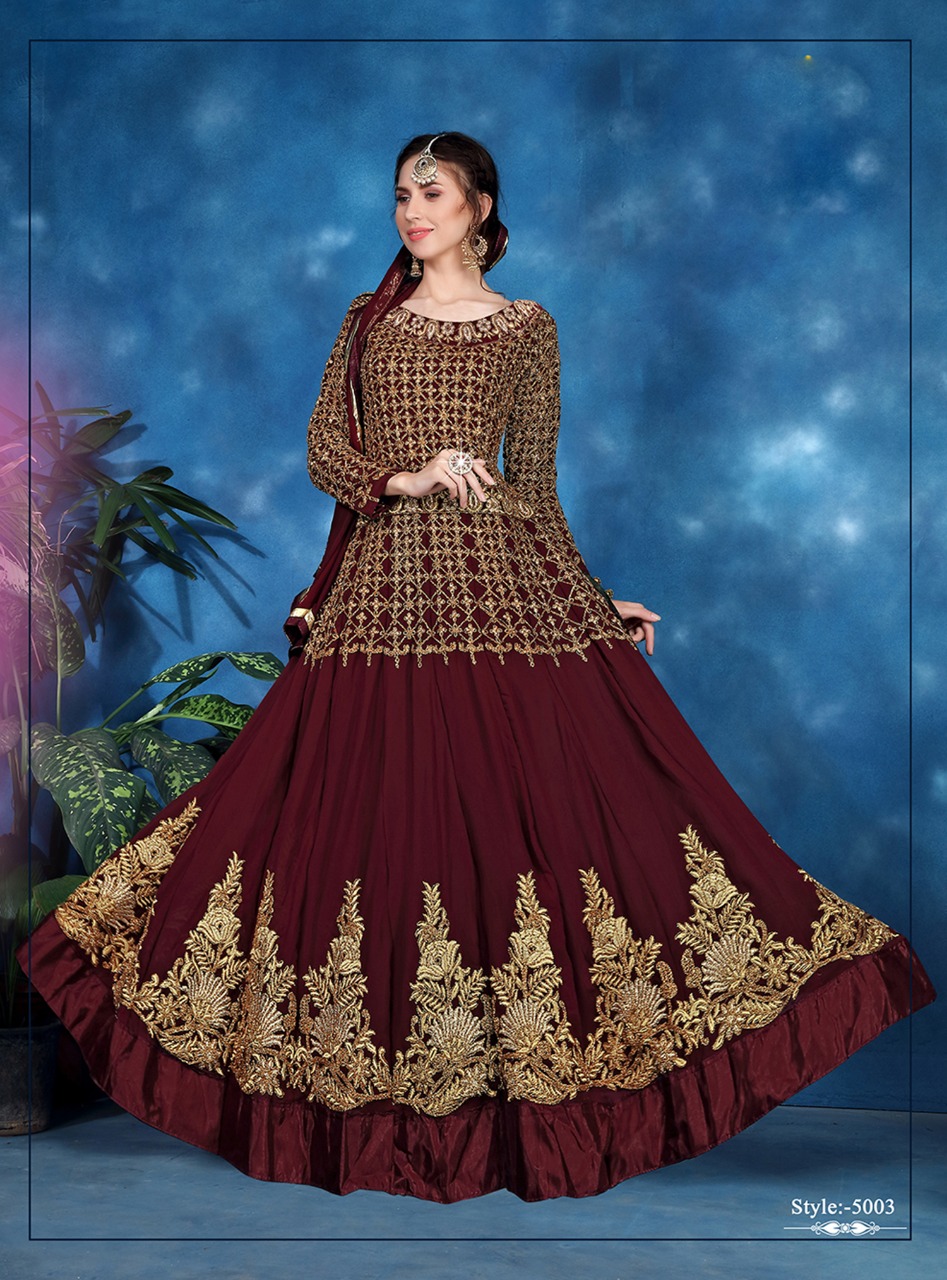 Bilal By Fashid Wholesale 5001 To 5004 Series Designer Anarkali Festive Collection Beautiful Stylish Fancy Colorful Party Wear & Occasional Wear Georgette Dresses At Wholesale Price