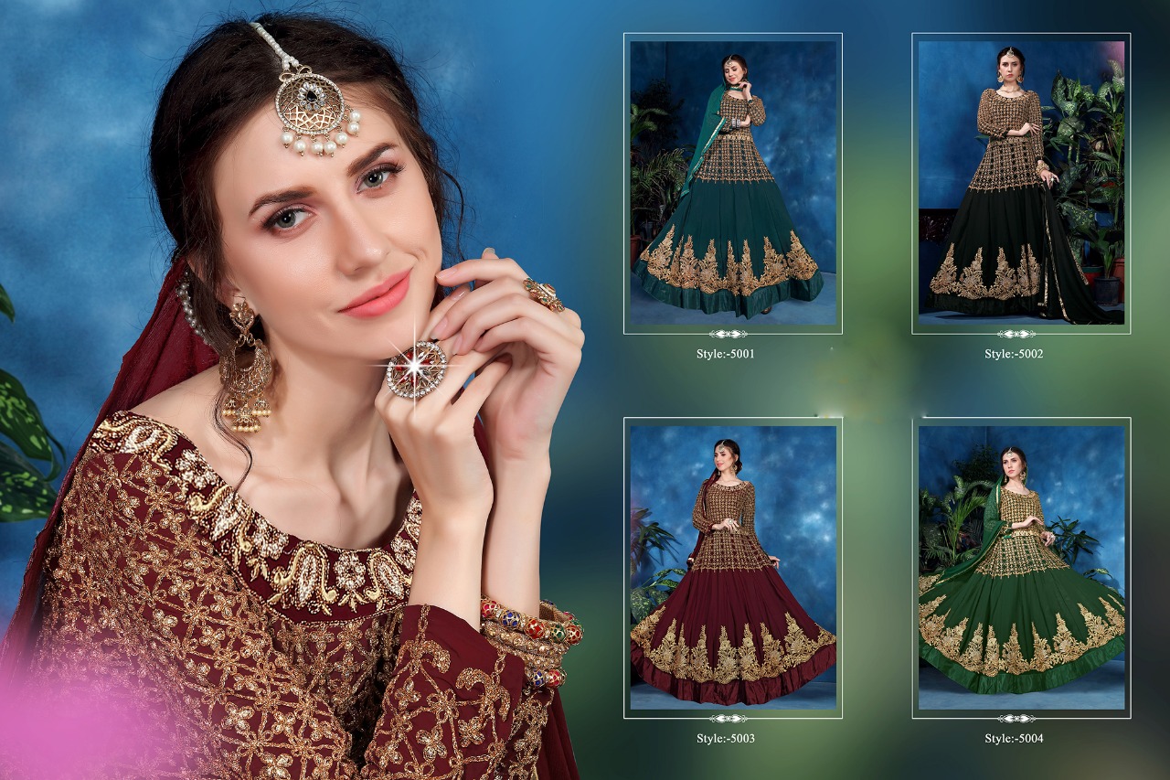 Bilal By Fashid Wholesale 5001 To 5004 Series Designer Anarkali Festive Collection Beautiful Stylish Fancy Colorful Party Wear & Occasional Wear Georgette Dresses At Wholesale Price