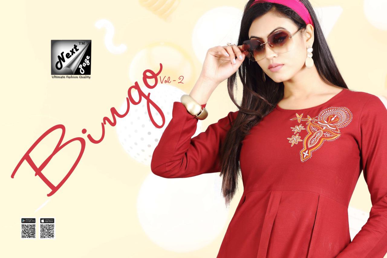 Bingo Vol-2 By Next Page 1001 To 1010 Series Beautiful Colorful Stylish Fancy Casual Wear & Ethnic Wear & Ready To Wear Heavy Cotton Kurtis With Pants At Wholesale Price