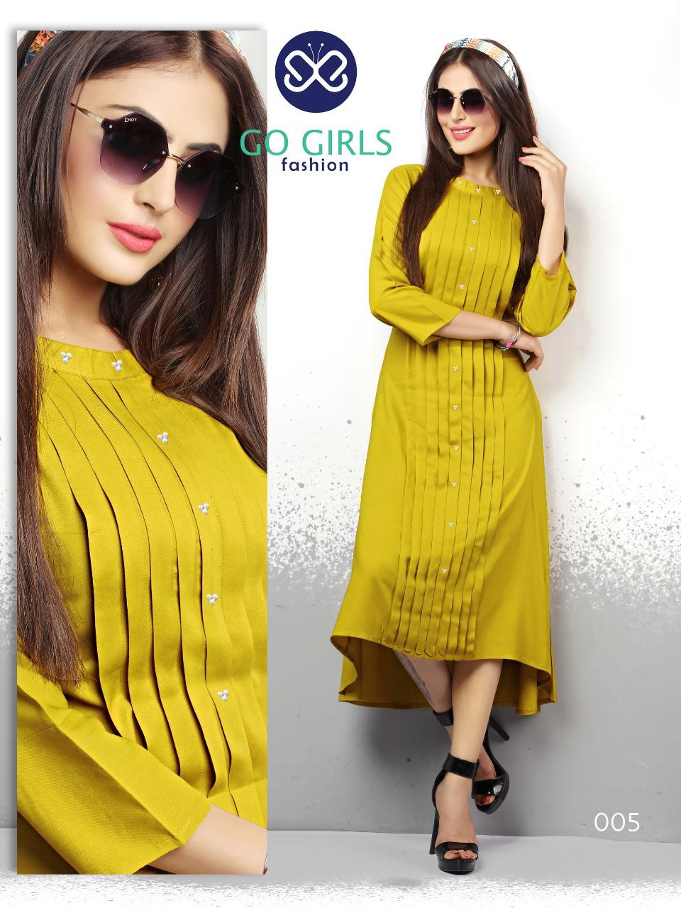 Bitcoin Vol-3 By Go Girls Fashion 001 To 008 Series Beautiful Colorful Stylish Fancy Casual Wear & Ethnic Wear & Ready To Wear Pure Rayon Kurtis At Wholesale Price