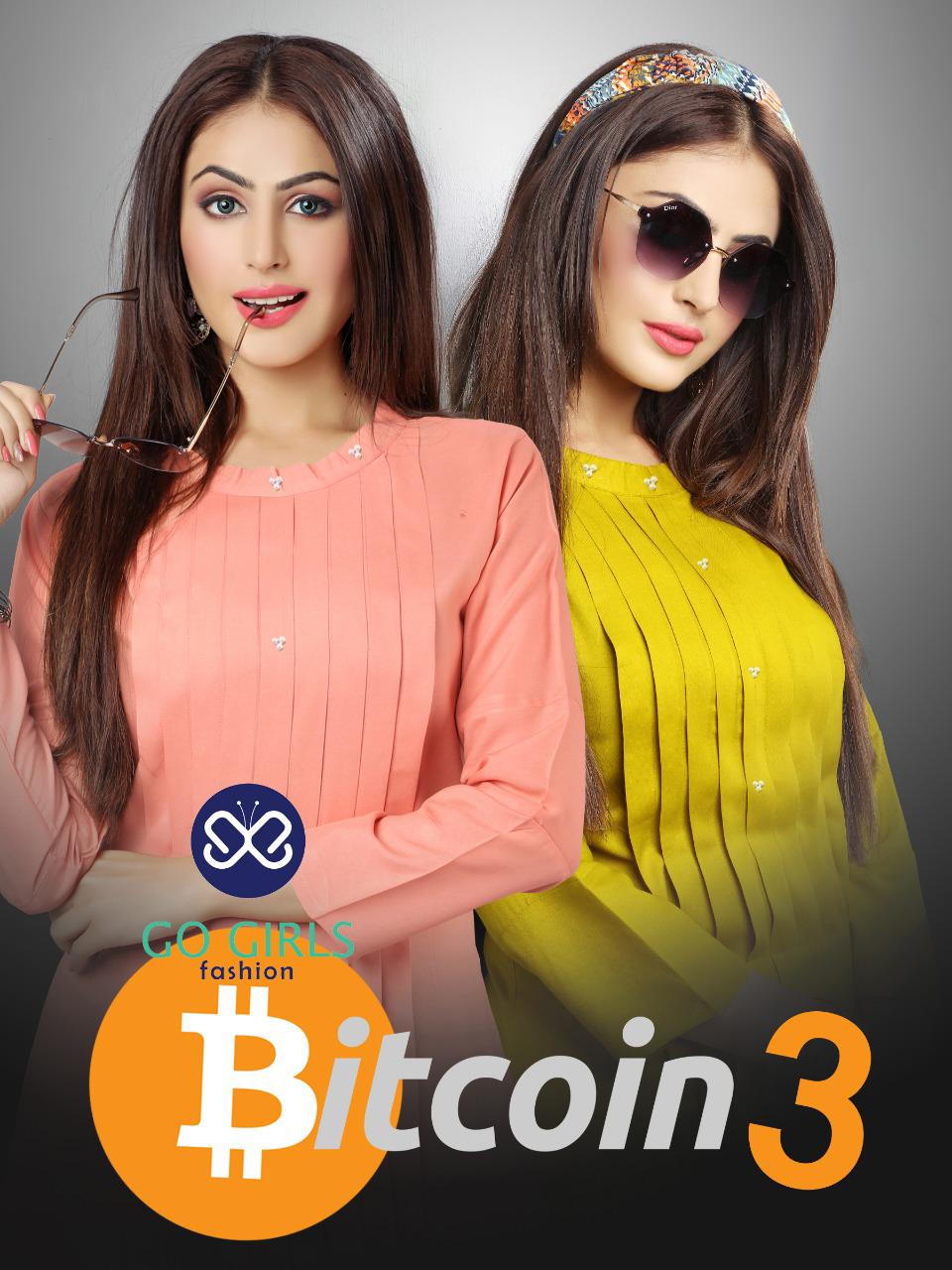 Bitcoin Vol-3 By Go Girls Fashion 001 To 008 Series Beautiful Colorful Stylish Fancy Casual Wear & Ethnic Wear & Ready To Wear Pure Rayon Kurtis At Wholesale Price