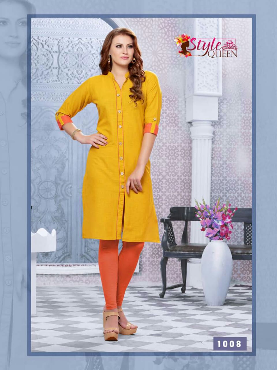 Bilinkk By Style Queen 1001 To 1010 Series Beautiful Stylish Colorful Fancy Party Wear & Ethnic Wear & Ready To Wear Heavy Cotton Slub Kurtis At Wholesale Price