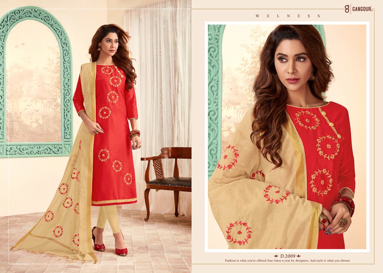 Blossom Vol-2 By Gangour 2001 To 2011 Series Suits Beautiful Stylish Fancy Colorful Designer Party Wear & Ethnic Wear Cotton Long Slub Dresses At Wholesale Price
