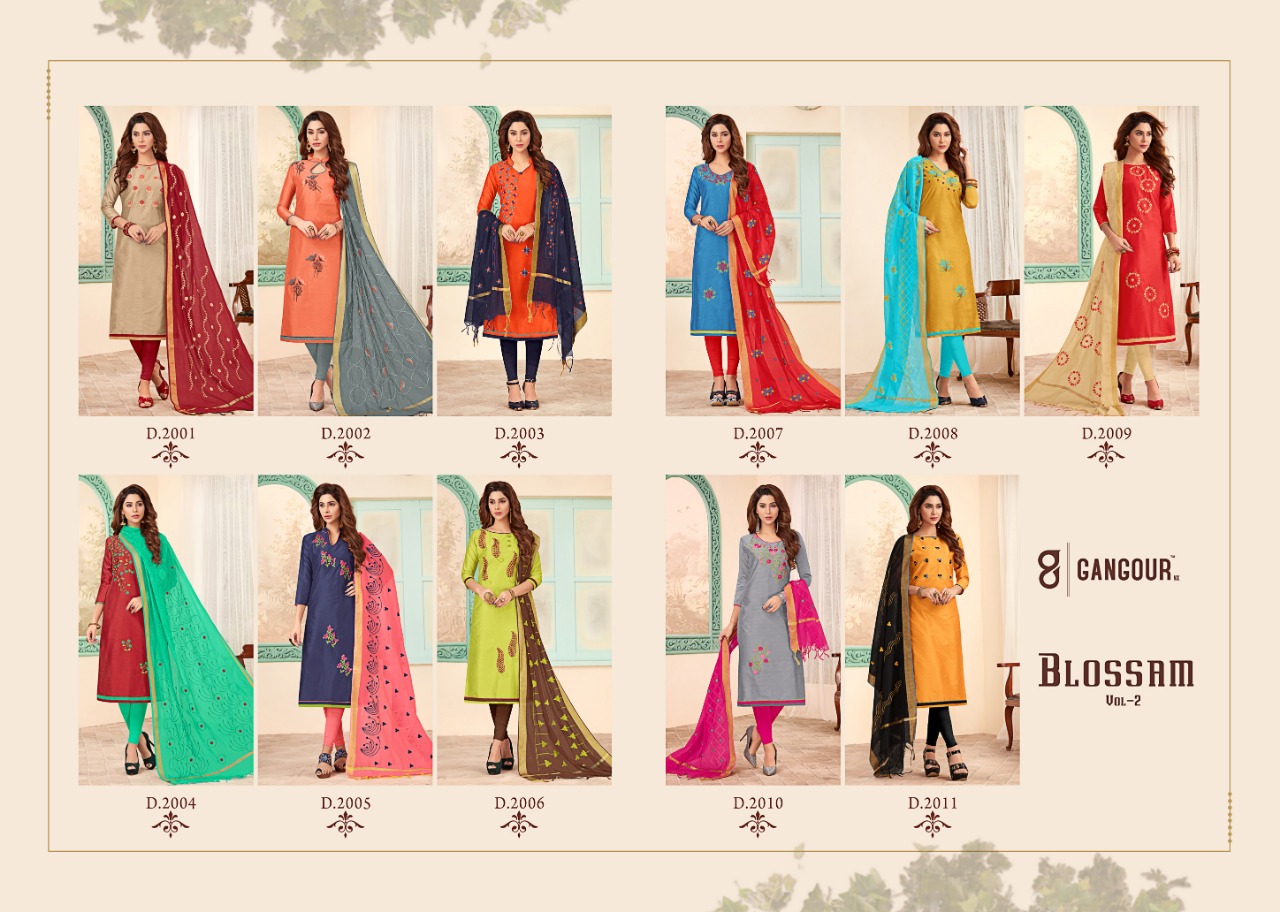Blossom Vol-2 By Gangour 2001 To 2011 Series Suits Beautiful Stylish Fancy Colorful Designer Party Wear & Ethnic Wear Cotton Long Slub Dresses At Wholesale Price