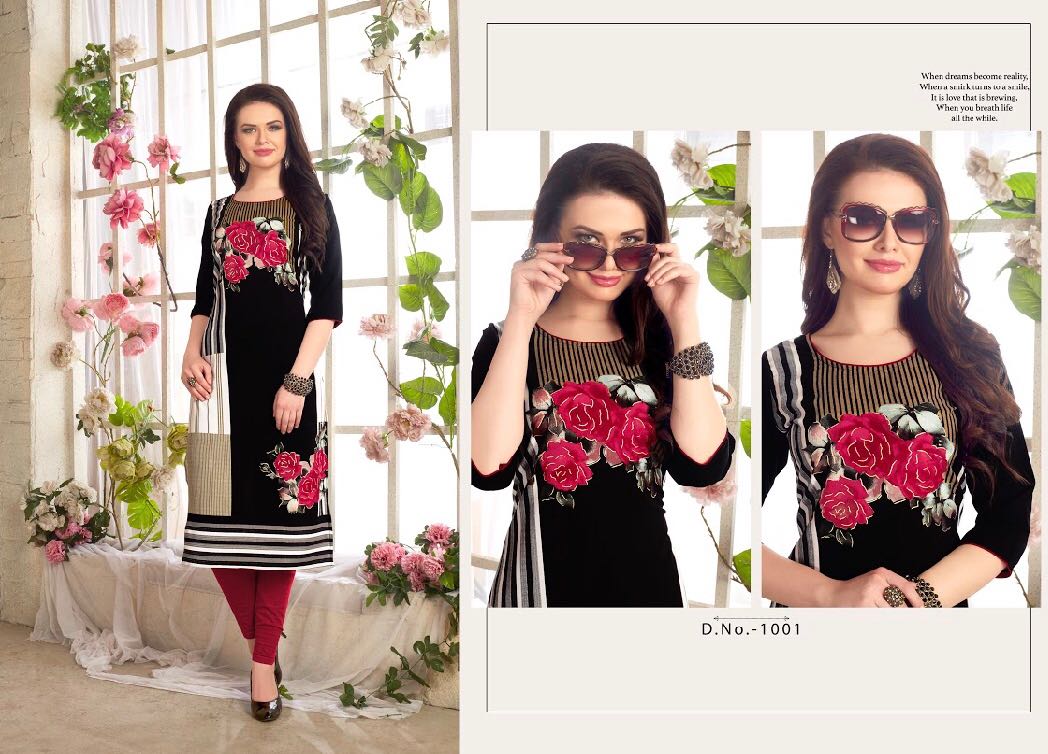 Blossom Vol-3 By Amaaya Garments 1001 To 1009 Series Beautiful Colorful Stylish Fancy Casual Wear & Ethnic Wear & Ready To Wear Bsy Printed Kurtis At Wholesale Price