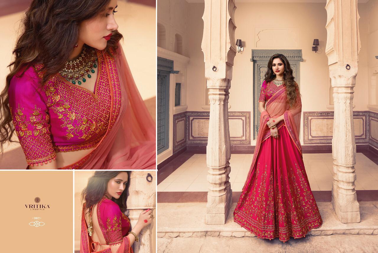 Blossom Vol-6 By Vritika 901 To 909 Series Indian Traditional Wear Collection Beautiful Stylish Fancy Colorful Party Wear & Occasional Wear Royal Silk Lehengas At Wholesale Price