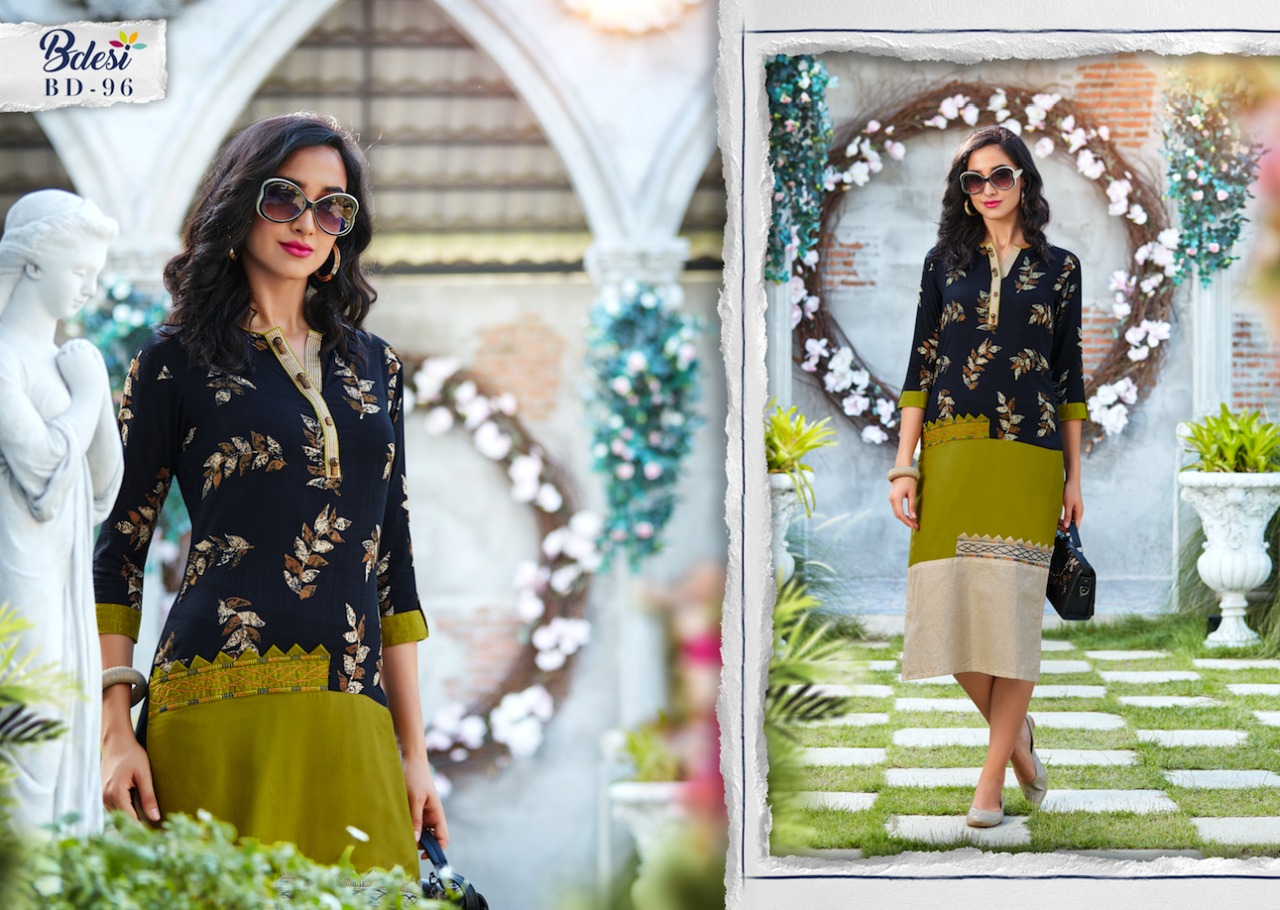 Blossom By Bdesi 95 To 102 Series Beautiful Stylish Fancy Colorful Casual Wear & Ethnic Wear Multi Fabric Embroidered Kurtis At Wholesale Price