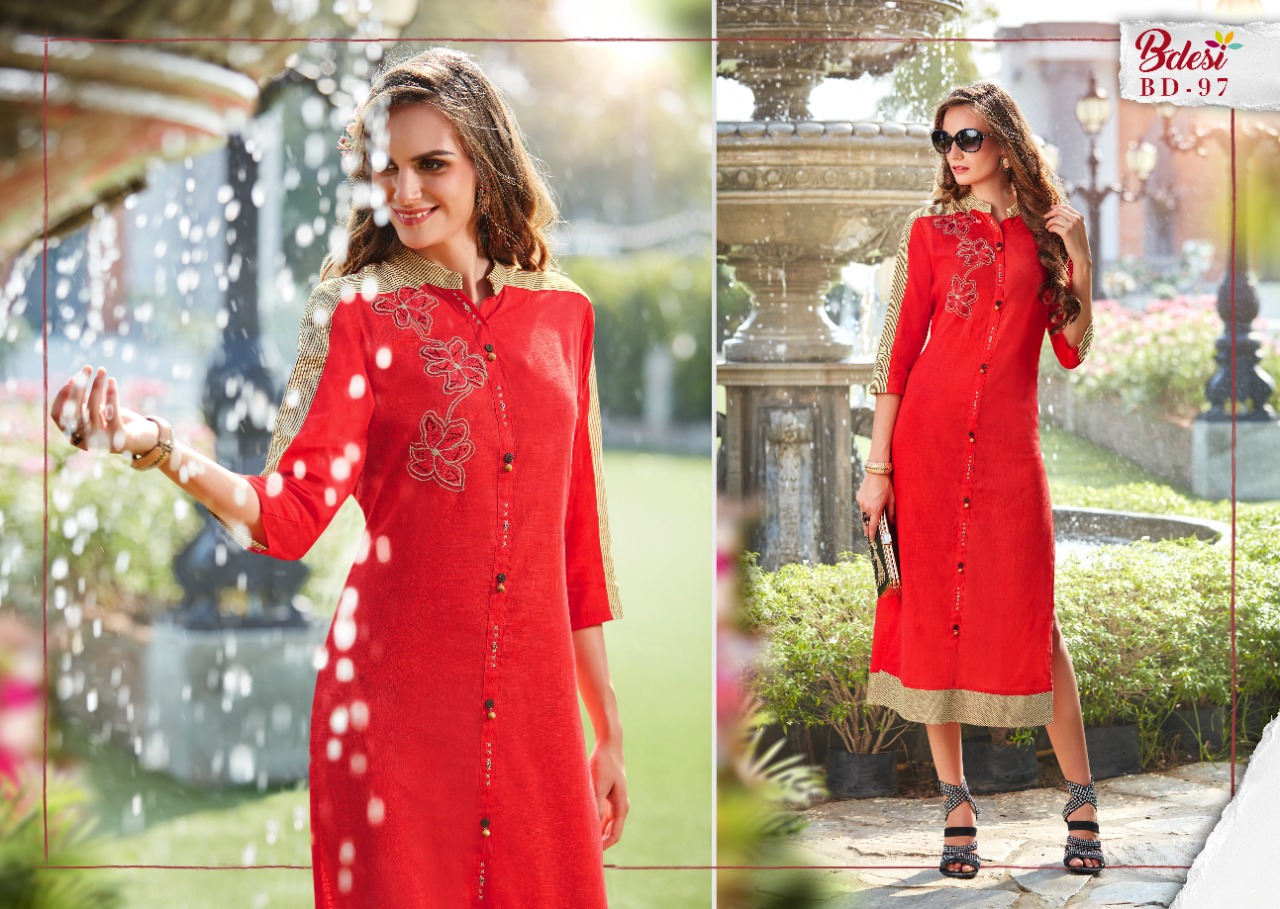 Blossom By Bdesi 95 To 102 Series Beautiful Stylish Fancy Colorful Casual Wear & Ethnic Wear Multi Fabric Embroidered Kurtis At Wholesale Price
