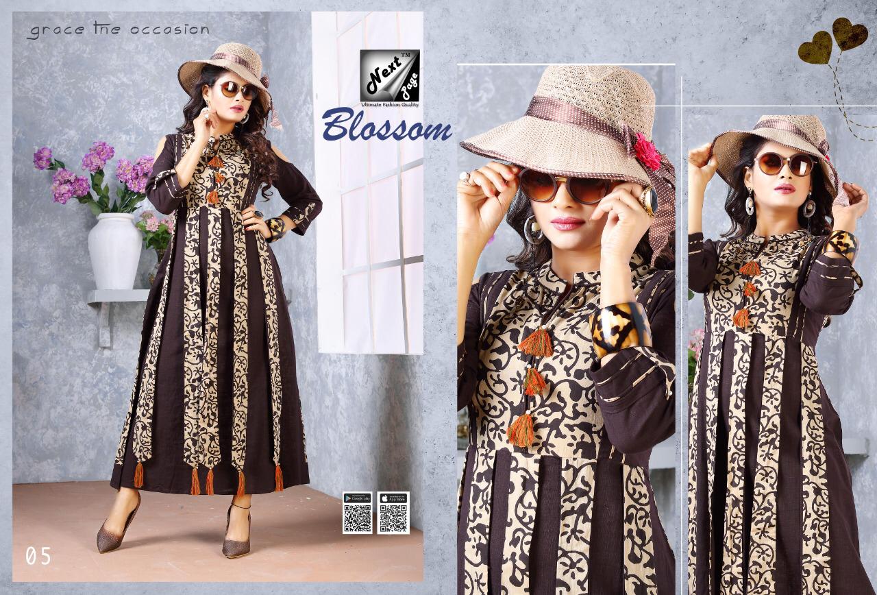 Blossom By Next Page 01 To 10 Series Beautiful Colorful Stylish Fancy Casual Wear & Ethnic Wear & Ready To Wear Heavy Rayon Cotton Mix Printed Kurtis At Wholesale Price