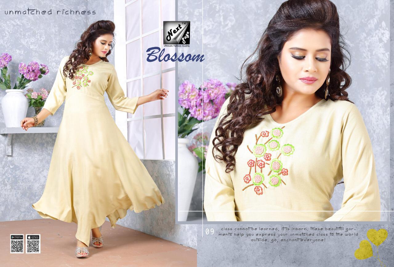 Blossom By Next Page 01 To 10 Series Beautiful Colorful Stylish Fancy Casual Wear & Ethnic Wear & Ready To Wear Heavy Rayon Cotton Mix Printed Kurtis At Wholesale Price