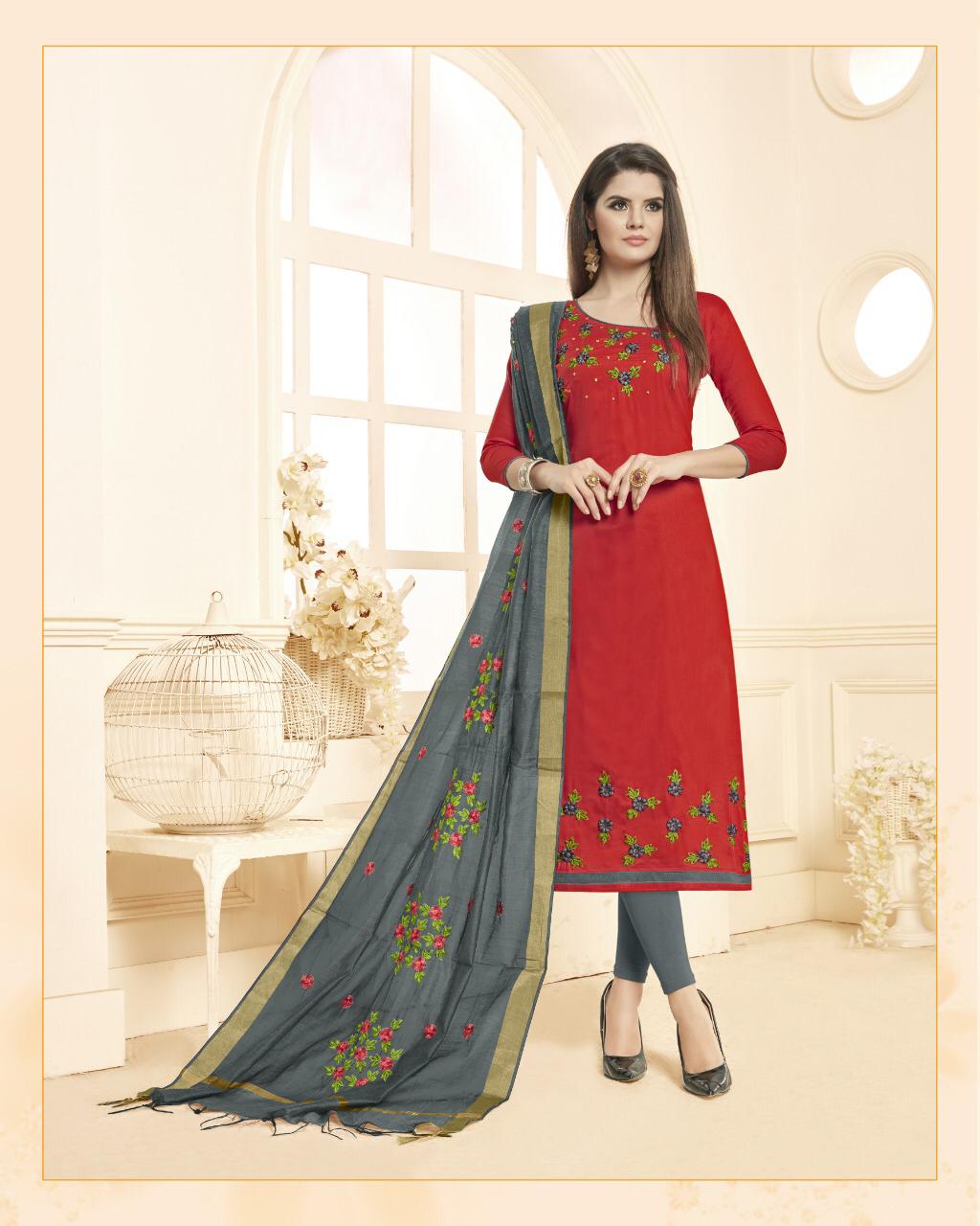 Blossom By One Choice 7001 To 7012 Series Beautiful Stylish Colorful Fancy Party Wear & Ethnic Wear Long Slub Cotton Dresses At Wholesale Price