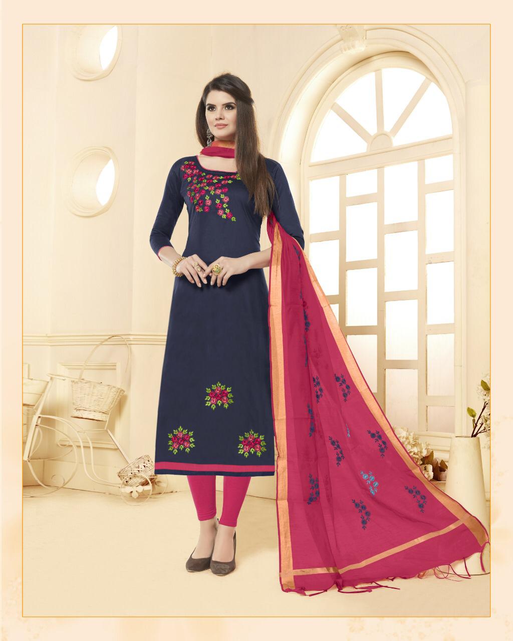 Blossom By One Choice 7001 To 7012 Series Beautiful Stylish Colorful Fancy Party Wear & Ethnic Wear Long Slub Cotton Dresses At Wholesale Price