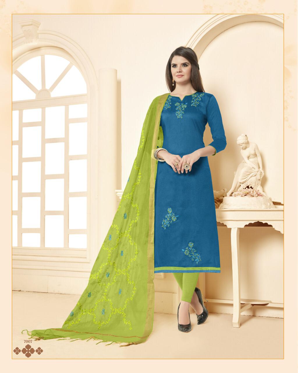 Blossom By One Choice 7001 To 7012 Series Beautiful Stylish Colorful Fancy Party Wear & Ethnic Wear Long Slub Cotton Dresses At Wholesale Price