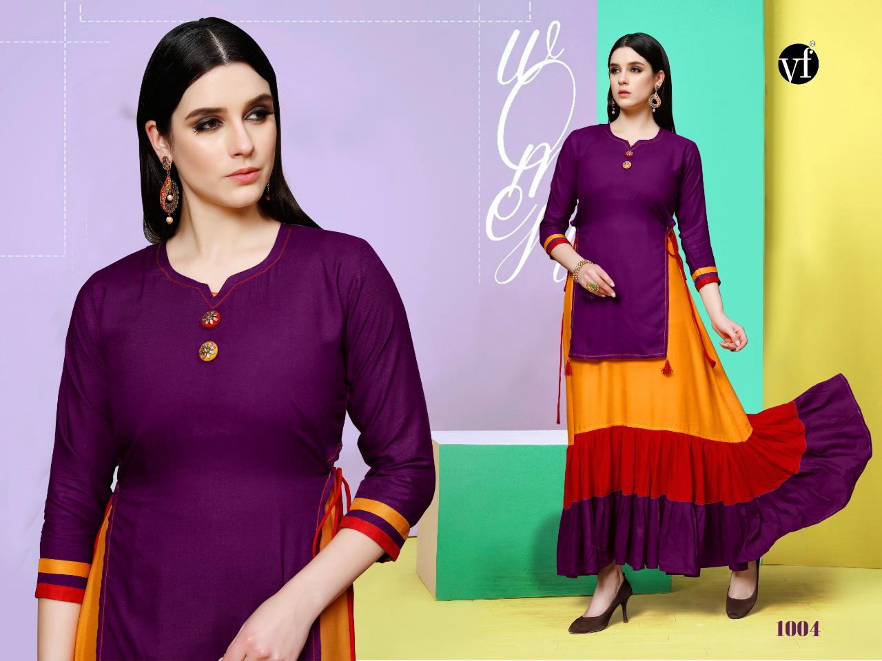 Blossom By Vee Fab 1001 To 1004 Series Beautiful Stylish Colorful Fancy Party Wear & Ethnic Wear & Ready To Wear Heavy Rayon Dyed Gowns At Wholesale Price