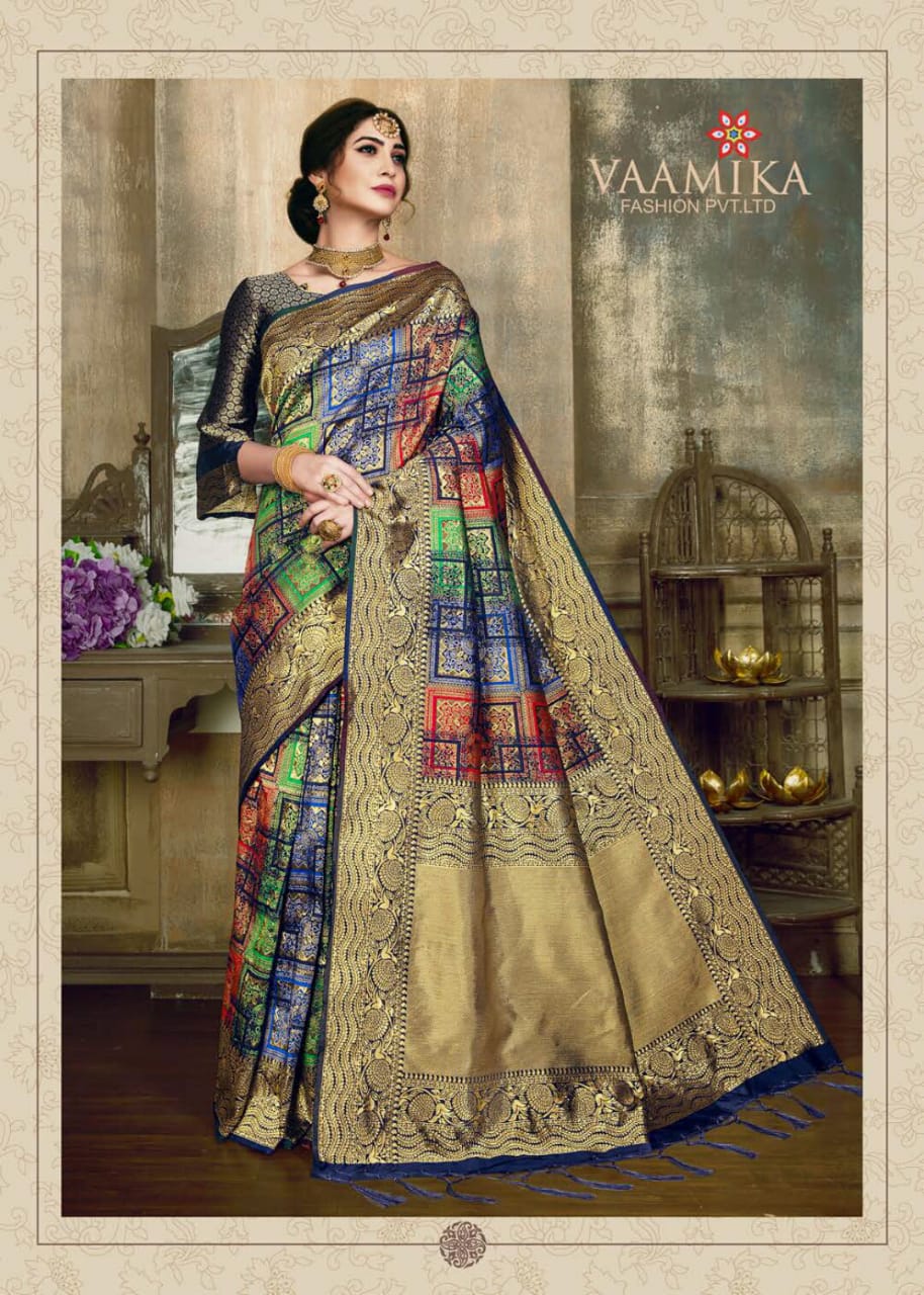 Bollywood Collection By Vaamika Fashion 2221 To 2230 Series Designer Beautiful Wedding Collection Colorful Fancy Party Wear & Occasional Wear Silk Sarees At Wholesale Price