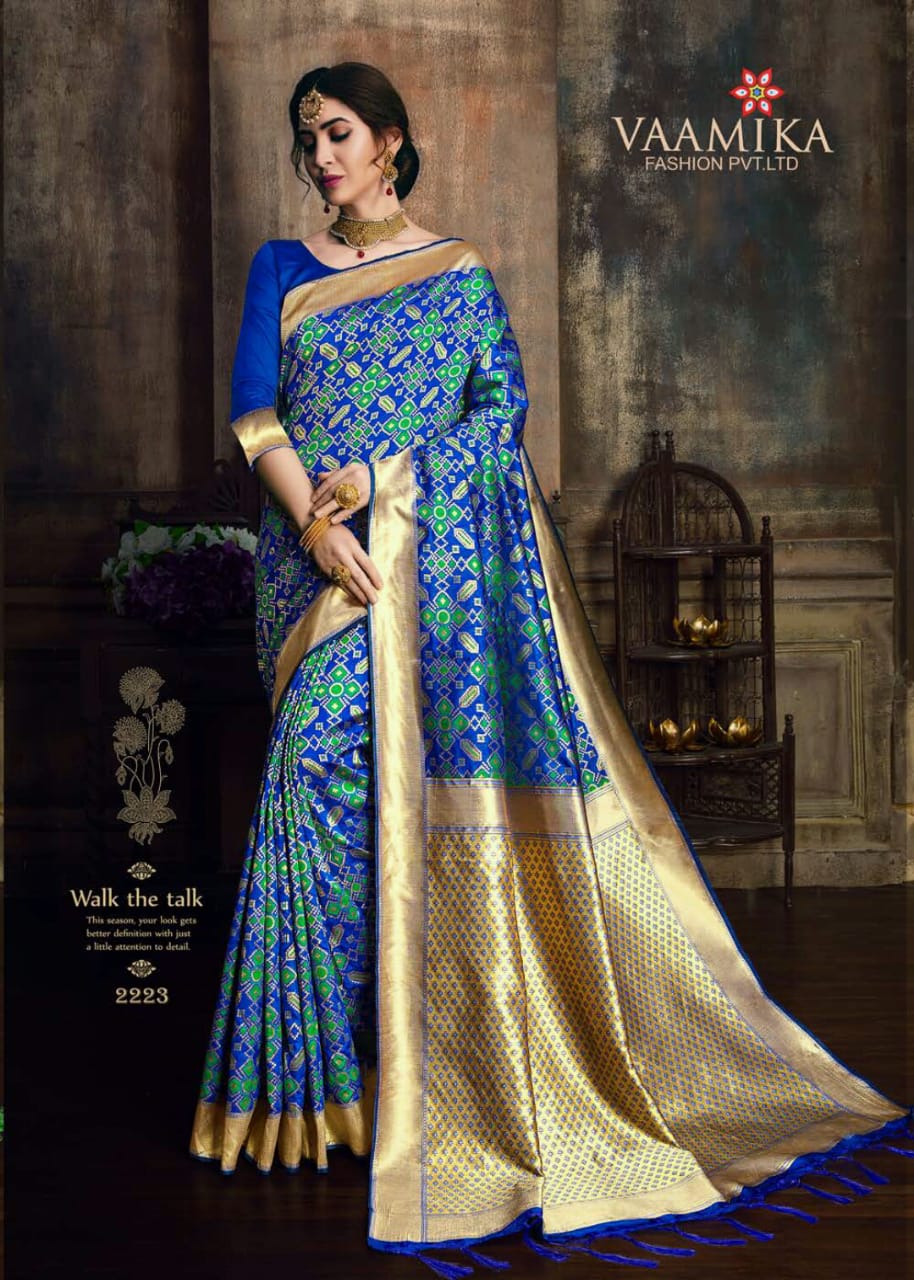 Bollywood Collection By Vaamika Fashion 2221 To 2230 Series Designer Beautiful Wedding Collection Colorful Fancy Party Wear & Occasional Wear Silk Sarees At Wholesale Price