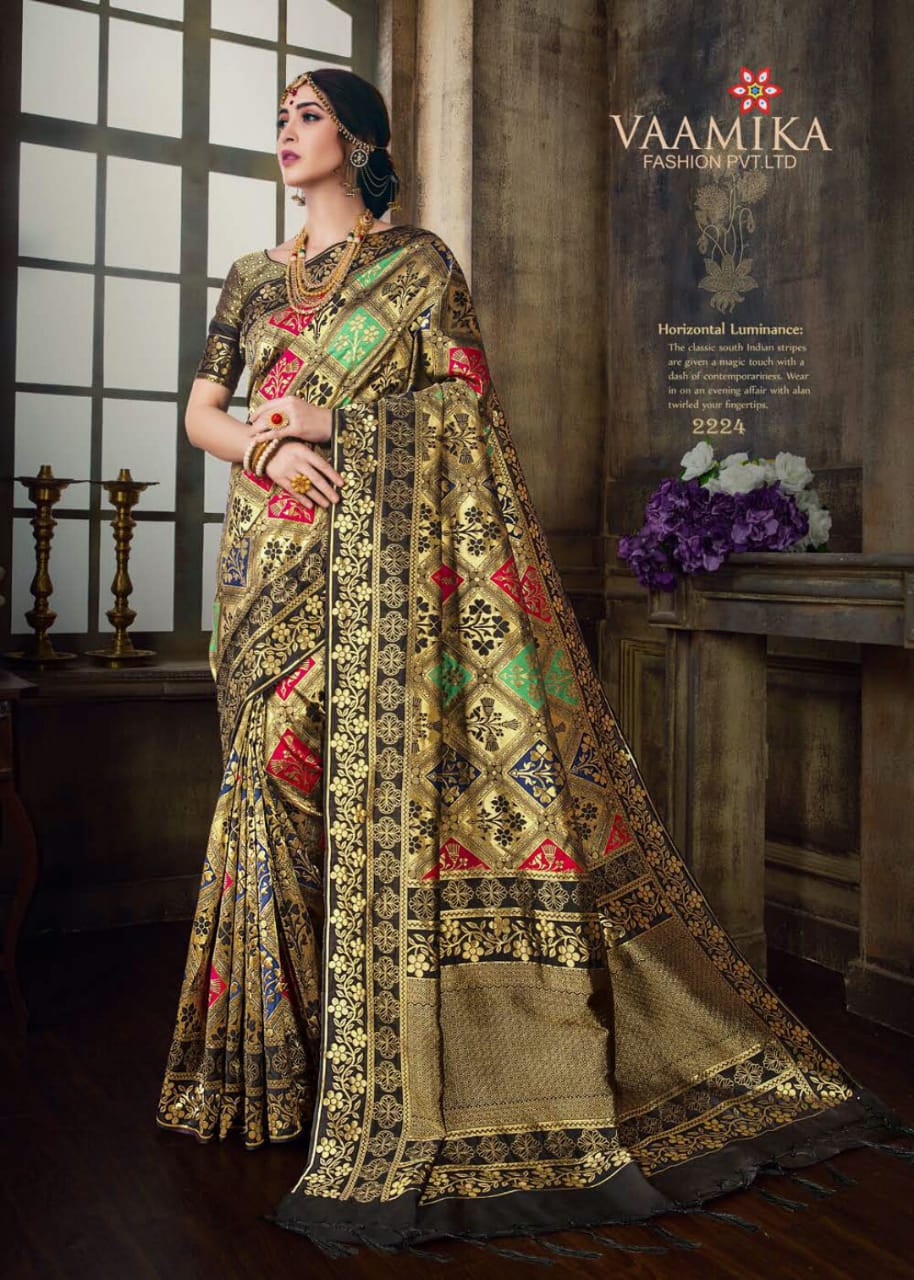 Bollywood Collection By Vaamika Fashion 2221 To 2230 Series Designer Beautiful Wedding Collection Colorful Fancy Party Wear & Occasional Wear Silk Sarees At Wholesale Price