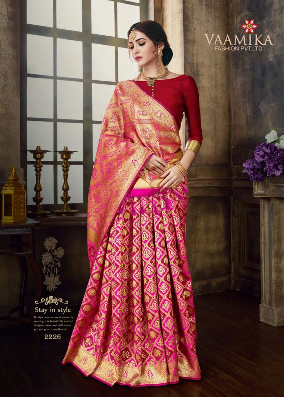 Bollywood Collection By Vaamika Fashion 2221 To 2230 Series Designer Beautiful Wedding Collection Colorful Fancy Party Wear & Occasional Wear Silk Sarees At Wholesale Price