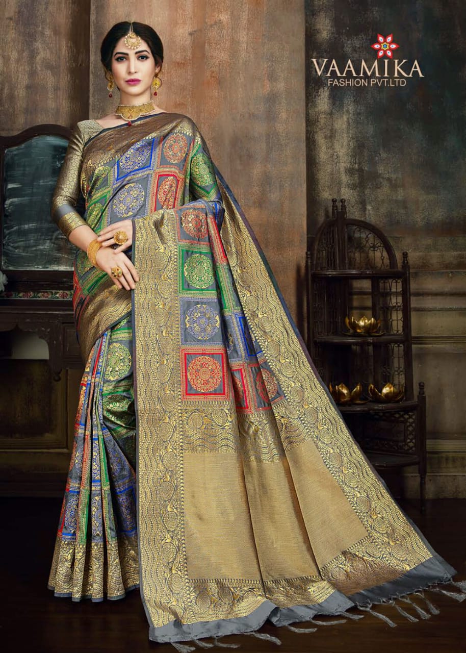 Bollywood Collection By Vaamika Fashion 2221 To 2230 Series Designer Beautiful Wedding Collection Colorful Fancy Party Wear & Occasional Wear Silk Sarees At Wholesale Price