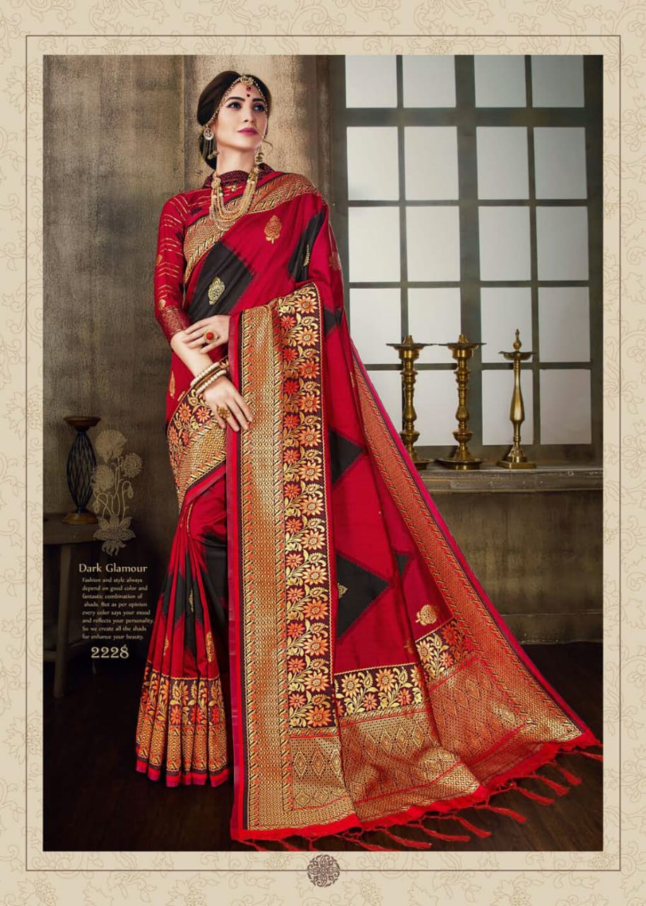 Bollywood Collection By Vaamika Fashion 2221 To 2230 Series Designer Beautiful Wedding Collection Colorful Fancy Party Wear & Occasional Wear Silk Sarees At Wholesale Price