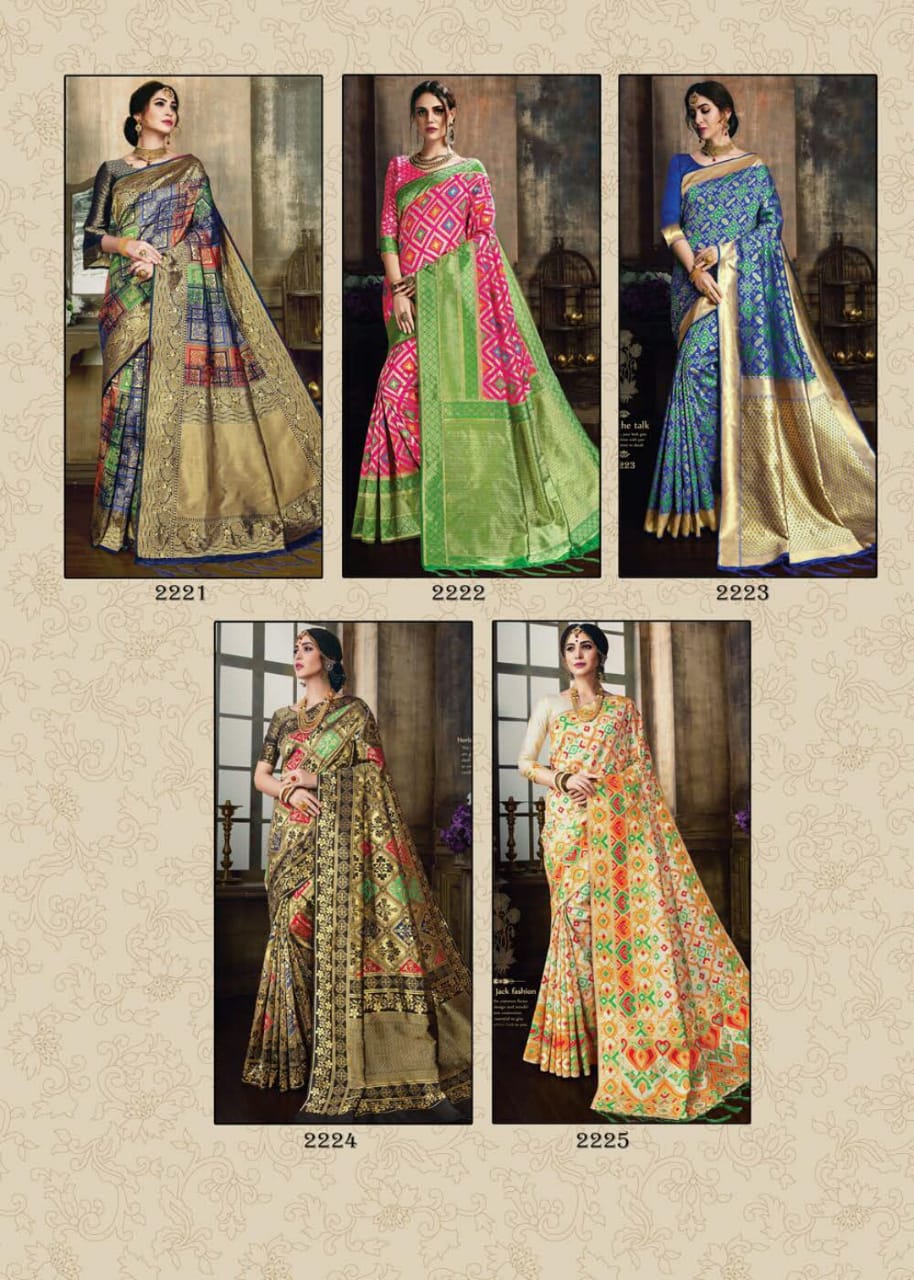 Bollywood Collection By Vaamika Fashion 2221 To 2230 Series Designer Beautiful Wedding Collection Colorful Fancy Party Wear & Occasional Wear Silk Sarees At Wholesale Price