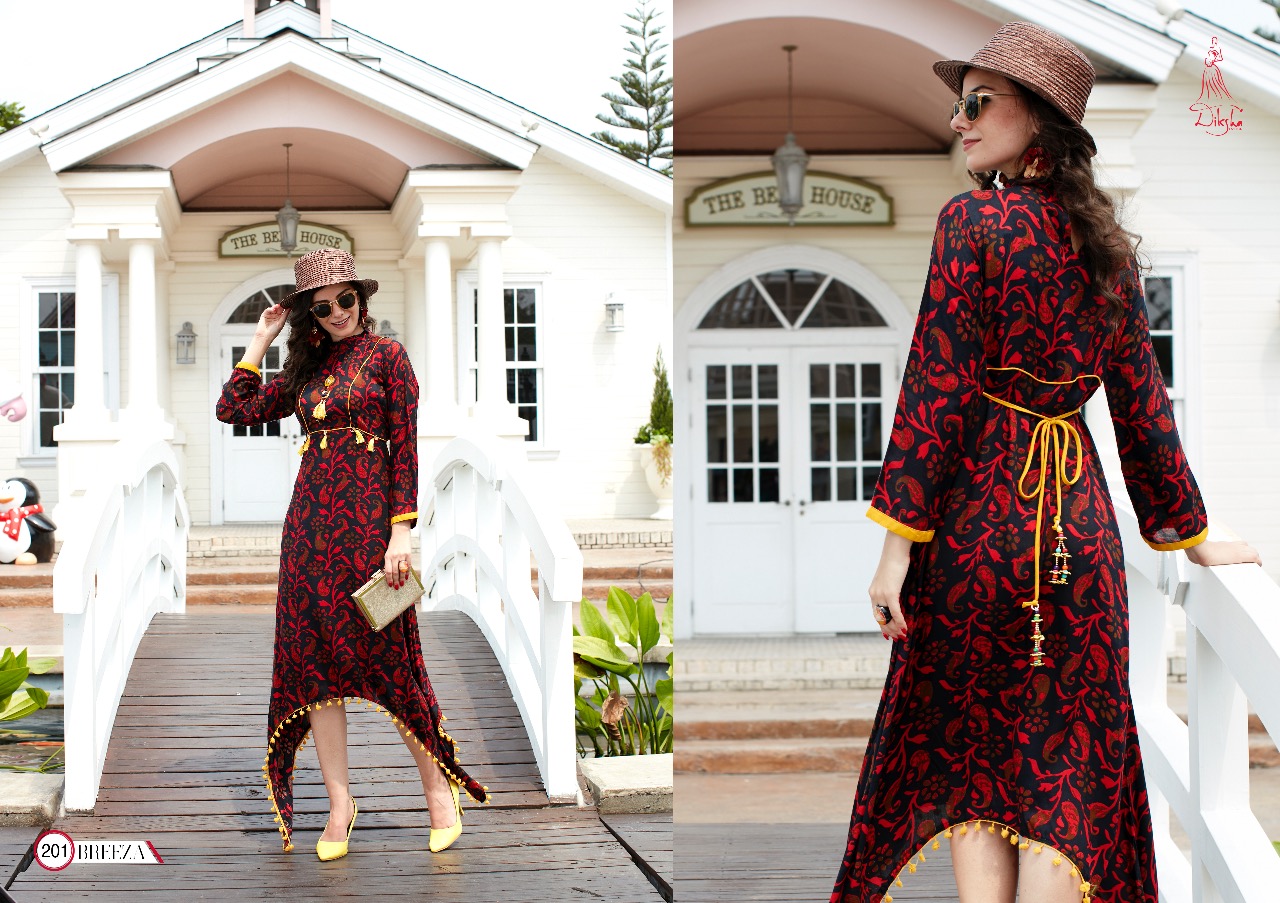 Breeza Vol-2 By Diksha Fashion 201 To 208 Series Designer Beautiful Stylish Fancy Colorful Party Wear & Ethnic Wear Heavy Rayon Printed Kurtis At Wholesale Price