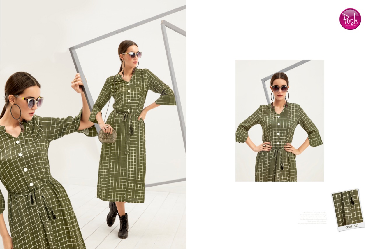 Breeza By Posh 501 To 508 Series Beautiful Colorful Stylish Fancy Casual Wear & Ethnic Wear & Ready To Wear Pure Rayon Printed Kurtis At Wholesale Price