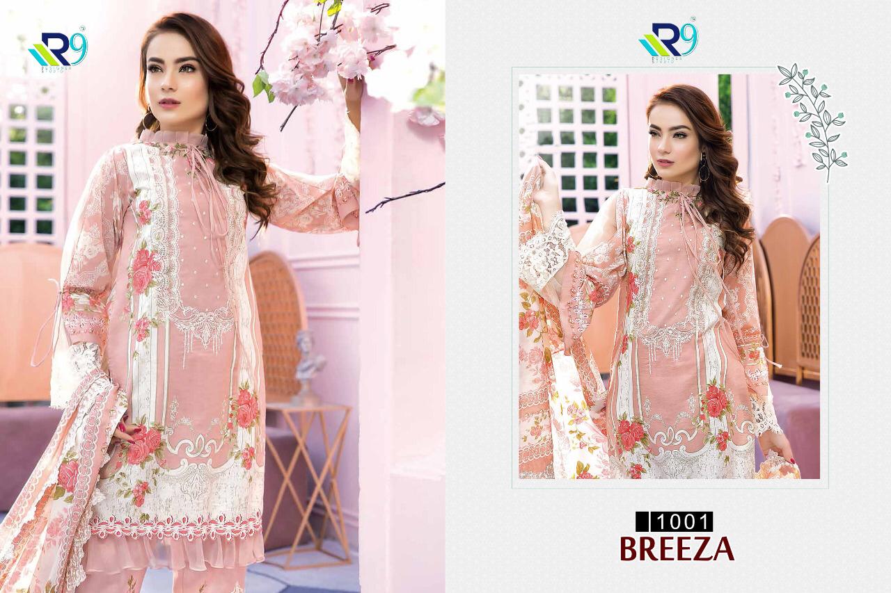 Breeza By R9 1001 To 1006 Series Designer Pakistani Suits Beautiful Fancy Stylish Colorful Party Wear & Occasional Wear Pure Cotton Print With Embroidery Dresses At Wholesale Price