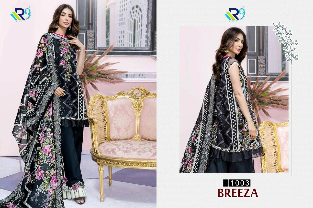 Breeza By R9 1001 To 1006 Series Designer Pakistani Suits Beautiful Fancy Stylish Colorful Party Wear & Occasional Wear Pure Cotton Print With Embroidery Dresses At Wholesale Price