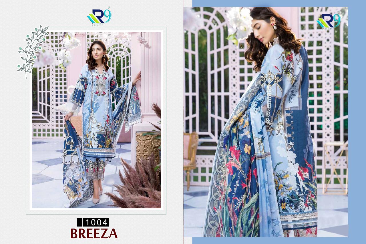 Breeza By R9 1001 To 1006 Series Designer Pakistani Suits Beautiful Fancy Stylish Colorful Party Wear & Occasional Wear Pure Cotton Print With Embroidery Dresses At Wholesale Price