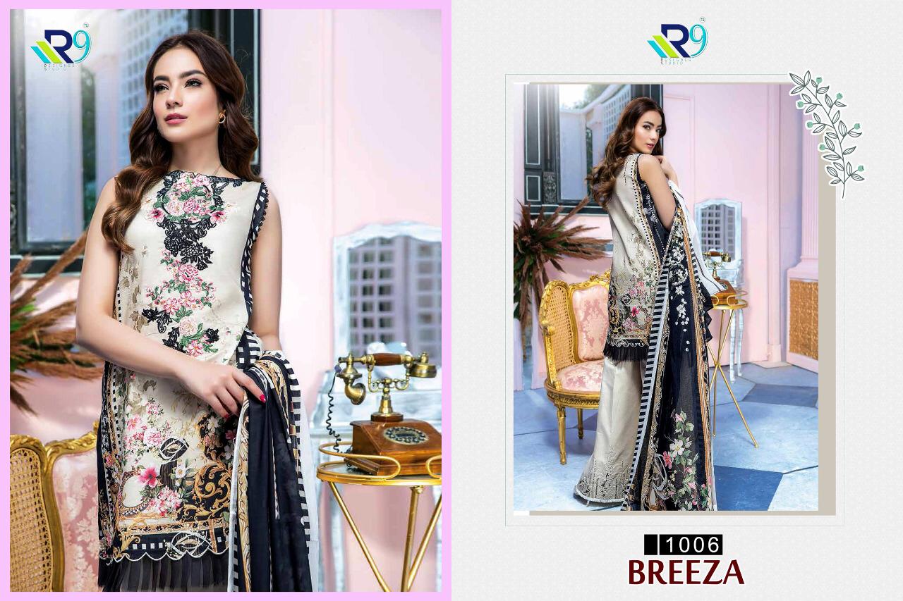 Breeza By R9 1001 To 1006 Series Designer Pakistani Suits Beautiful Fancy Stylish Colorful Party Wear & Occasional Wear Pure Cotton Print With Embroidery Dresses At Wholesale Price