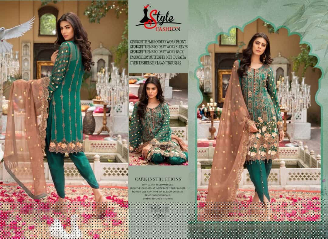 Bunto Kazmee Vol-1 By Style Fashion 1001 To 1005 Series Designer Pakistani Suits Beautiful Stylish Fancy Colorful Party Wear & Occasional Wear Georgette Embroidery Dresses At Wholesale Price