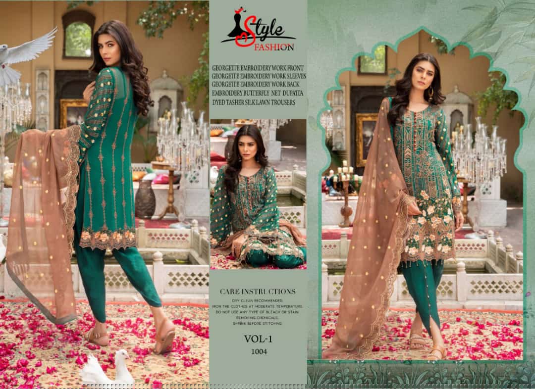 Bunto Kazmee Vol-1 By Style Fashion 1001 To 1005 Series Designer Pakistani Suits Beautiful Stylish Fancy Colorful Party Wear & Occasional Wear Georgette Embroidery Dresses At Wholesale Price