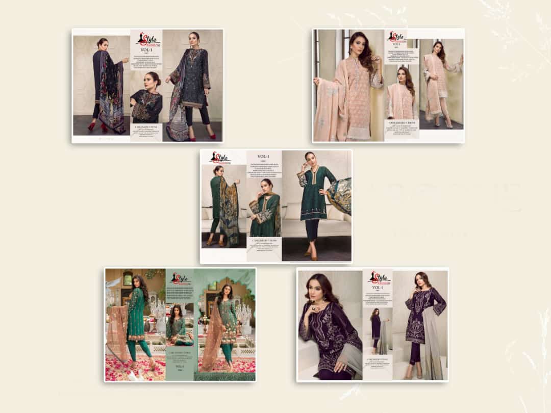 Bunto Kazmee Vol-1 By Style Fashion 1001 To 1005 Series Designer Pakistani Suits Beautiful Stylish Fancy Colorful Party Wear & Occasional Wear Georgette Embroidery Dresses At Wholesale Price