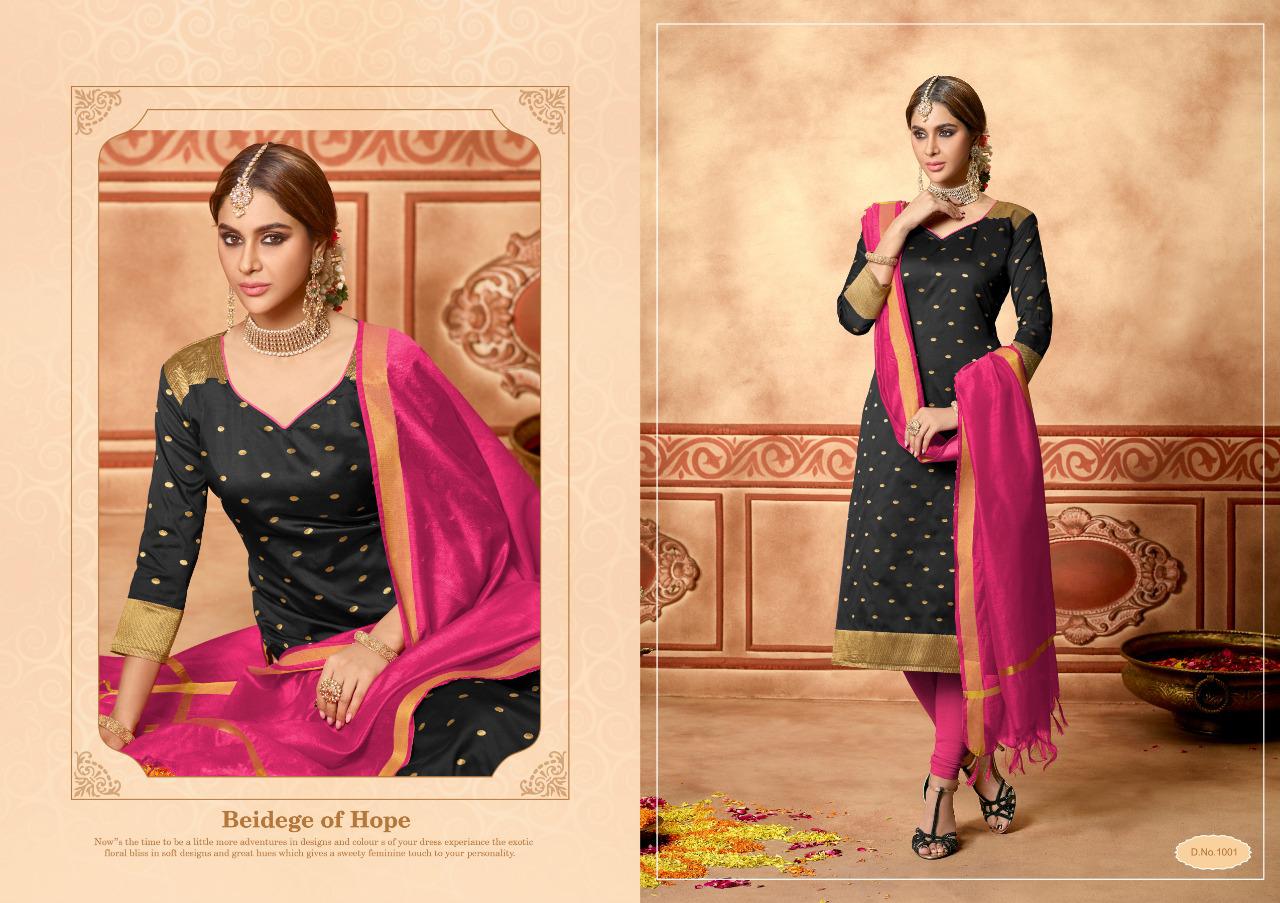 Butti By Amrut Varsha Creation 1001 To 1010 Series Beautiful Stylish Fancy Colorful Casual Wear & Ethnic Wear Lichi Jacquard Dresses At Wholesale Price