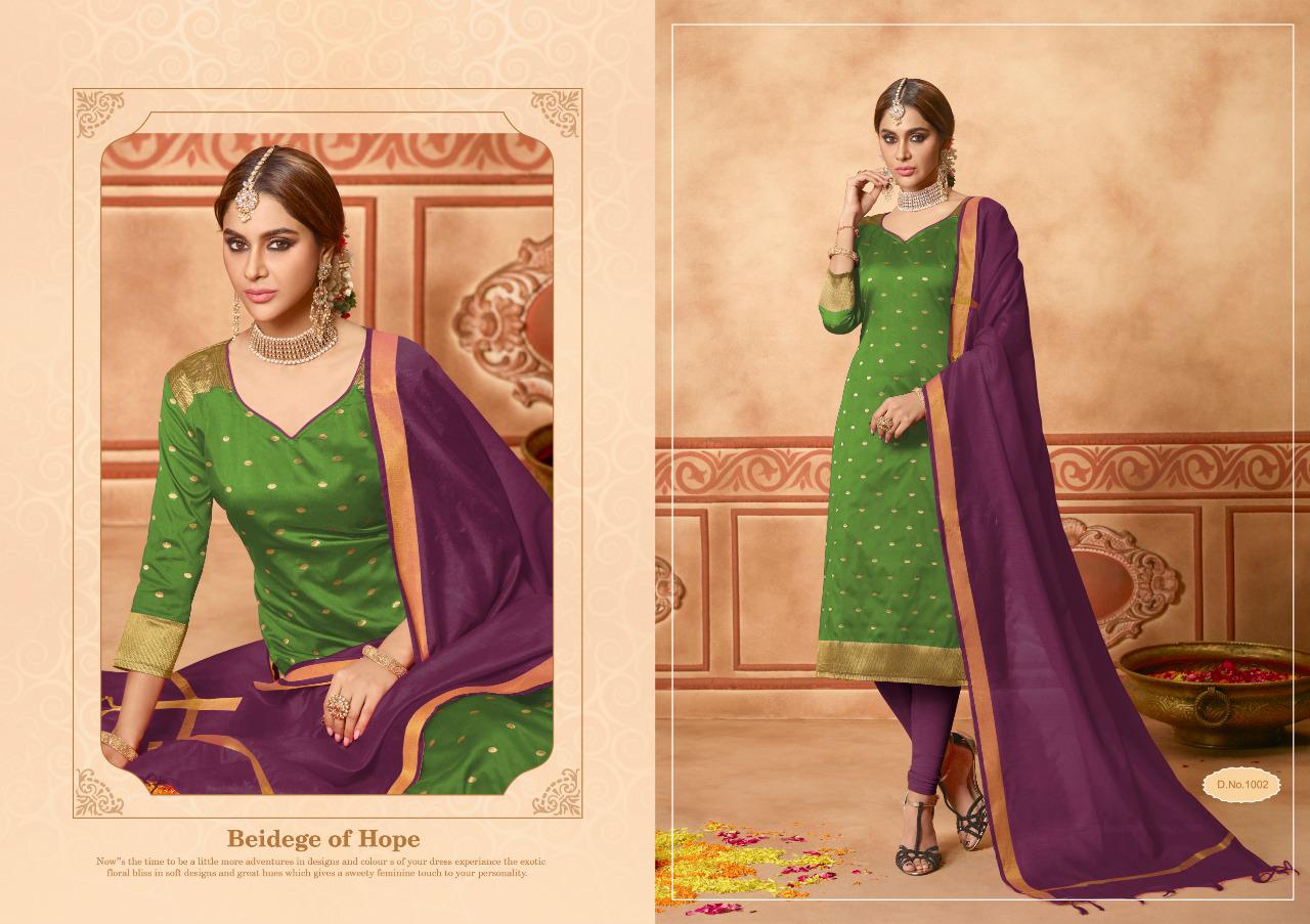 Butti By Amrut Varsha Creation 1001 To 1010 Series Beautiful Stylish Fancy Colorful Casual Wear & Ethnic Wear Lichi Jacquard Dresses At Wholesale Price