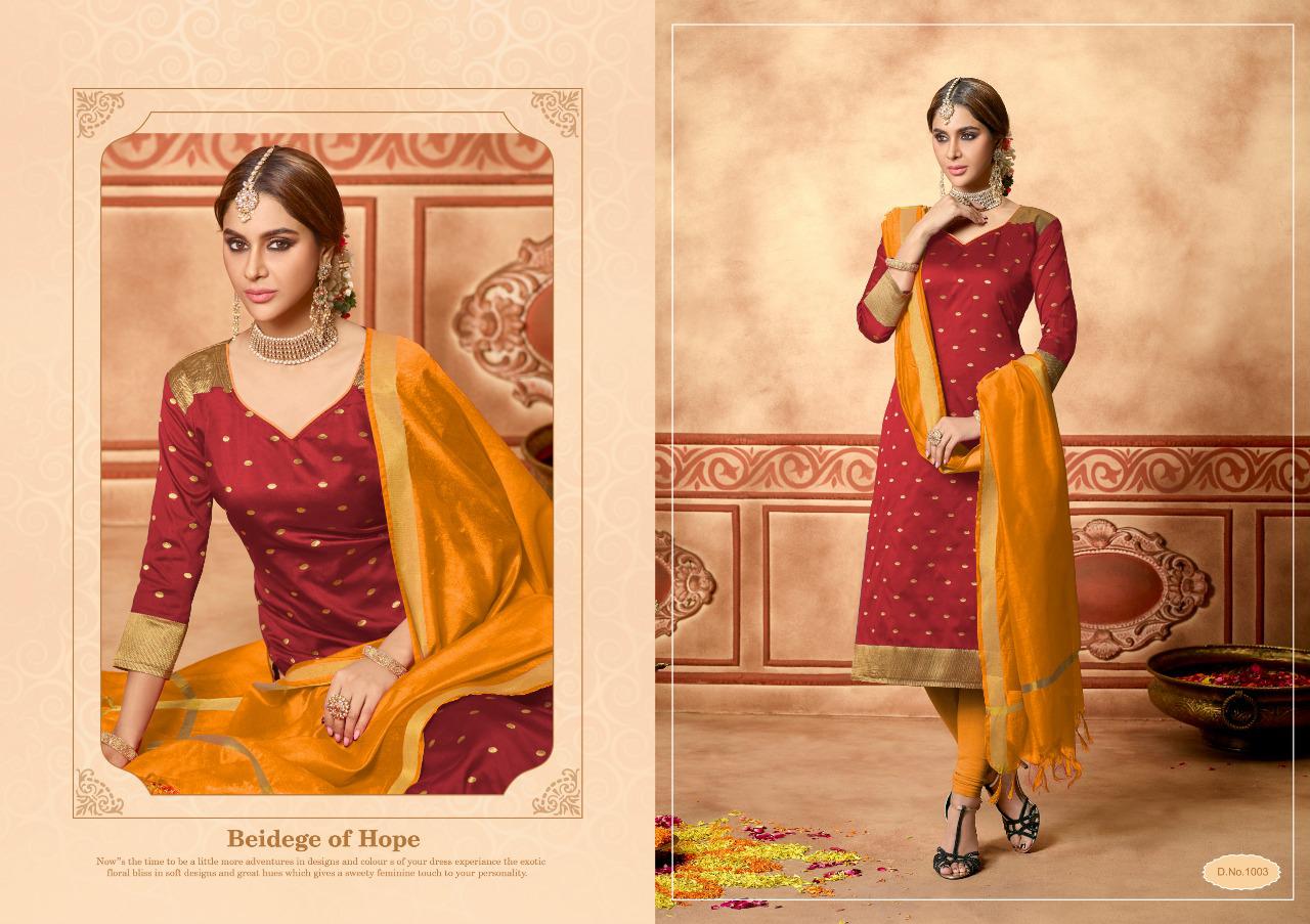 Butti By Amrut Varsha Creation 1001 To 1010 Series Beautiful Stylish Fancy Colorful Casual Wear & Ethnic Wear Lichi Jacquard Dresses At Wholesale Price