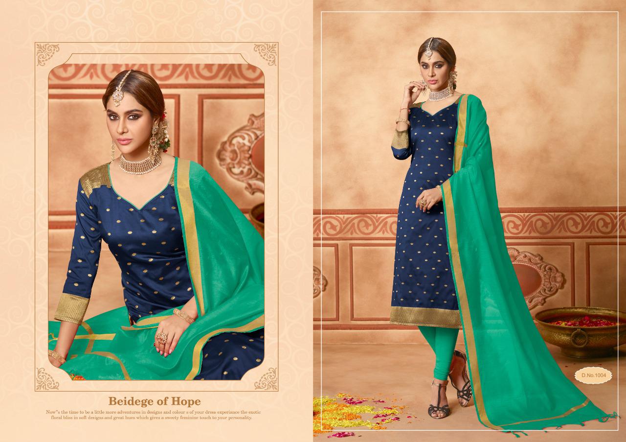Butti By Amrut Varsha Creation 1001 To 1010 Series Beautiful Stylish Fancy Colorful Casual Wear & Ethnic Wear Lichi Jacquard Dresses At Wholesale Price