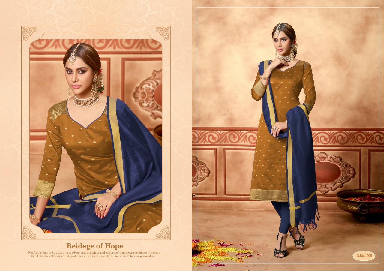 Butti By Amrut Varsha Creation 1001 To 1010 Series Beautiful Stylish Fancy Colorful Casual Wear & Ethnic Wear Lichi Jacquard Dresses At Wholesale Price