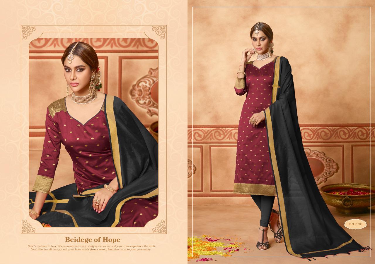Butti By Amrut Varsha Creation 1001 To 1010 Series Beautiful Stylish Fancy Colorful Casual Wear & Ethnic Wear Lichi Jacquard Dresses At Wholesale Price