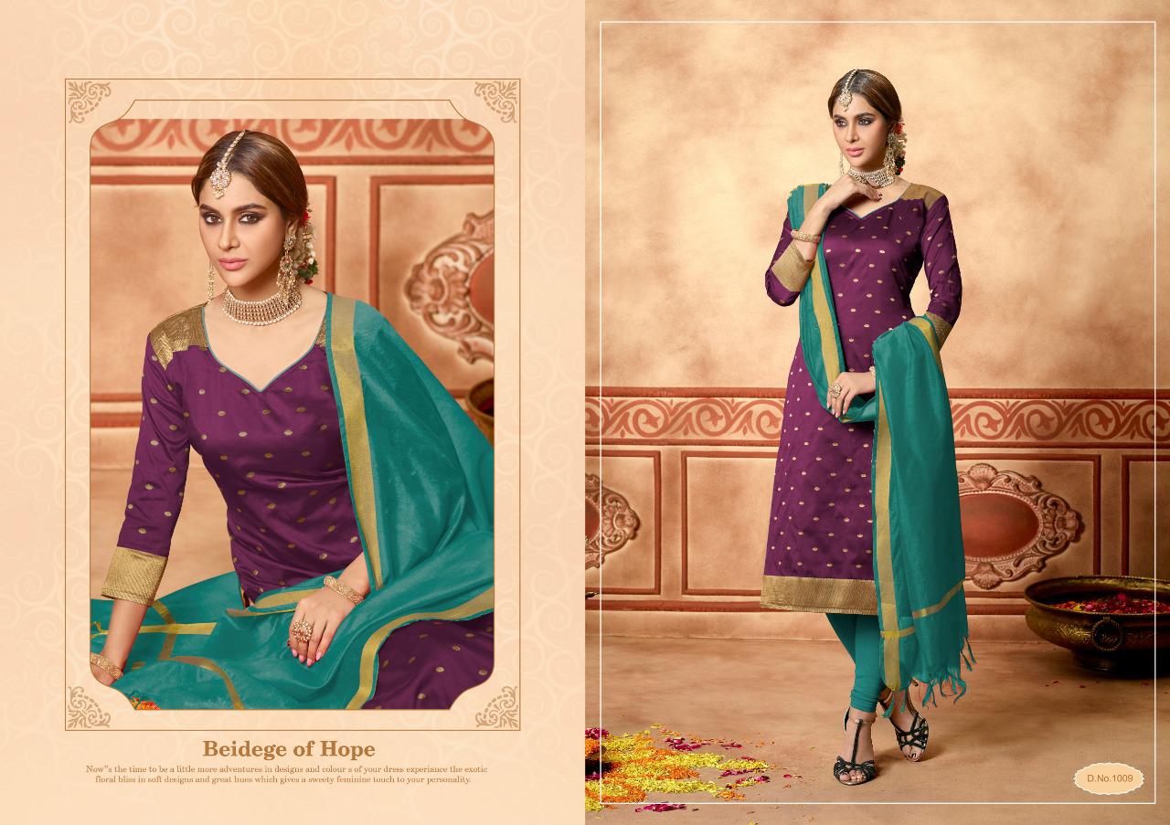 Butti By Amrut Varsha Creation 1001 To 1010 Series Beautiful Stylish Fancy Colorful Casual Wear & Ethnic Wear Lichi Jacquard Dresses At Wholesale Price