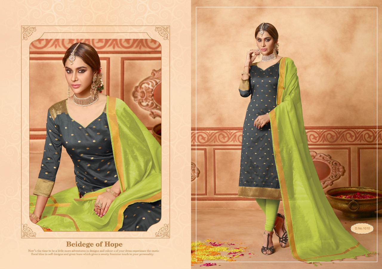 Butti By Amrut Varsha Creation 1001 To 1010 Series Beautiful Stylish Fancy Colorful Casual Wear & Ethnic Wear Lichi Jacquard Dresses At Wholesale Price